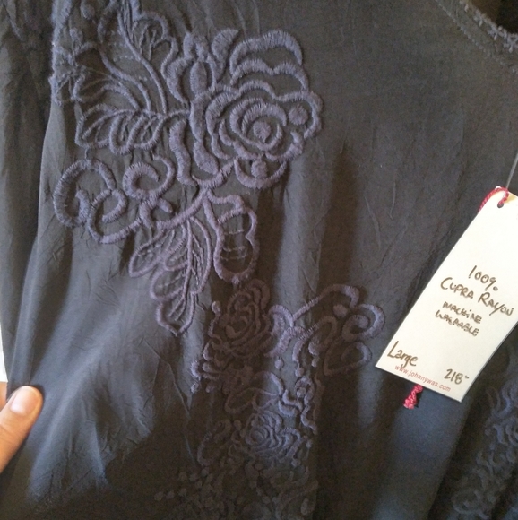 Johnny Was Cupra Rayon Floral Embroidered Dress - Picture 4 of 5